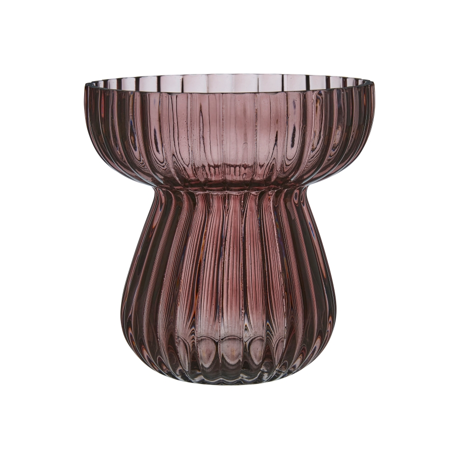Plum Ribbed Vase