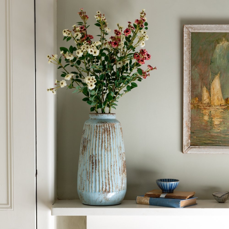 Tall Ribbed Vase Sky
